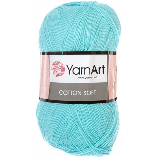 Пряжа YarnArt Cotton soft св.бирюза (76), 55%хлопок/45%полиакрил, 600м, 100г, 1шт