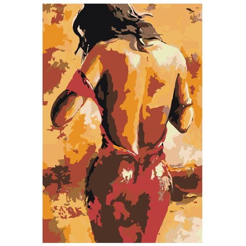Картина по номерам, 'Живопись по номерам', 100 x 150, EM08, обнажённая спина, женщина, платье, эротика