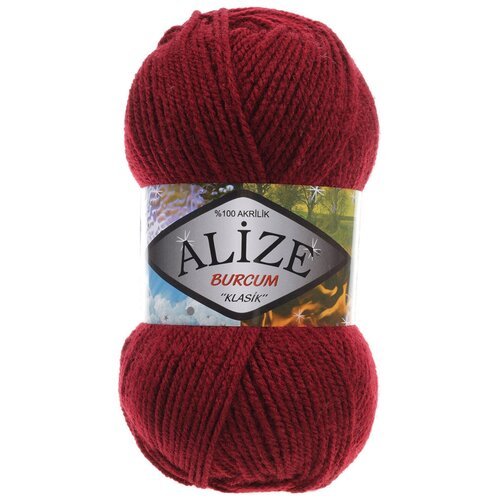 Пряжа для вязания ALIZE 'BURCUM KLASIK' 100гр. 210м (100% Акрил) (57 бордовый), 5 мотков