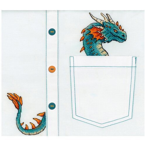 Набор для вышивания М. П. Студия Вышивка на одежде В-252 Благородный дракон 8 х 8 см