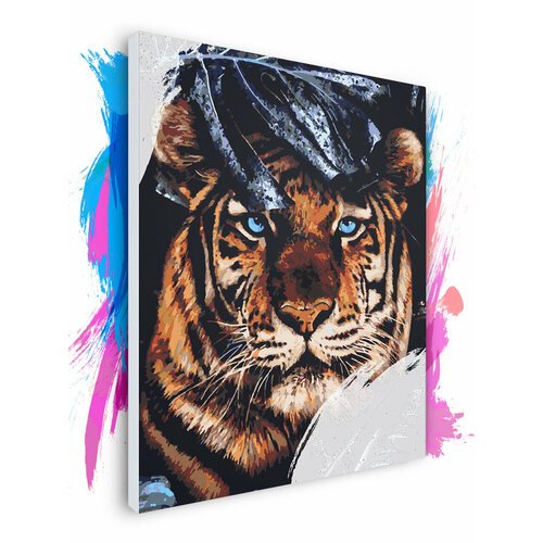 Картина по номерам на холсте Тигр в тропиках, 80 х 120 см