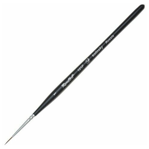 Кисть Roubloff Колонок серия 101F № 1 ручка короткая фигурная черная матовая/ белая обойма