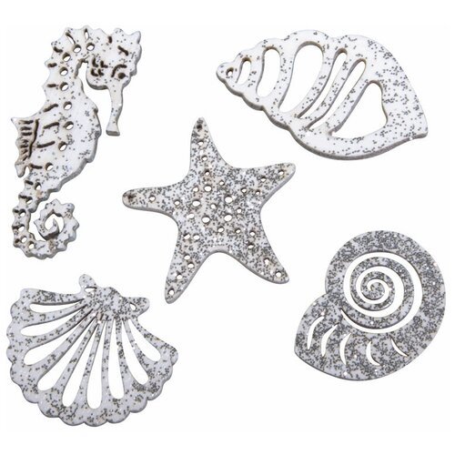 Набор декоративных элементов Морской конек, звезда и ракушки 2,5 х 3 см RAYHER 56557000