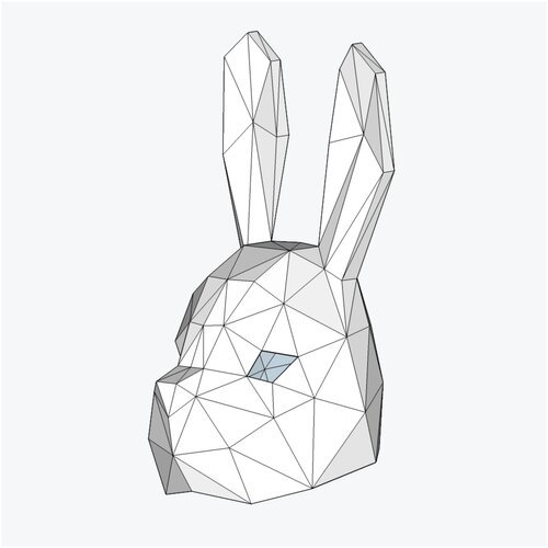 Полигональная фигура «Маска Кролика» белая
