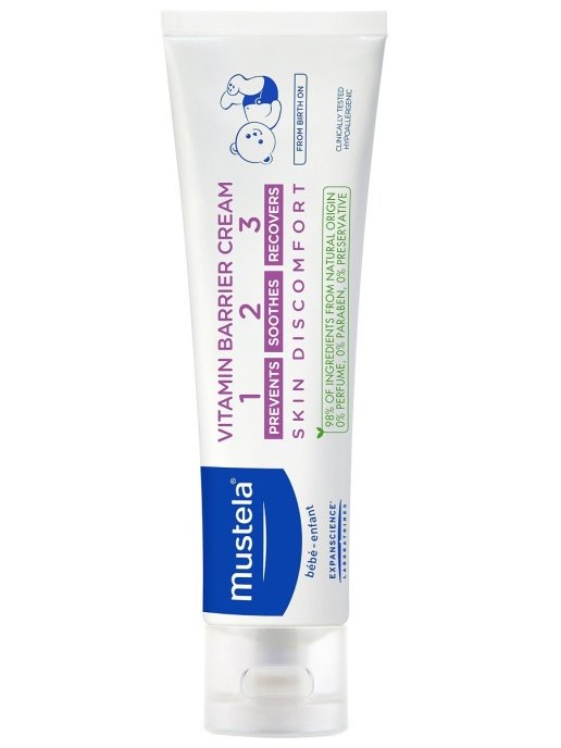 Mustela Крем Bebe Vitamin Barrier Cream под Подгузник Защитный Бебе, 100 мл