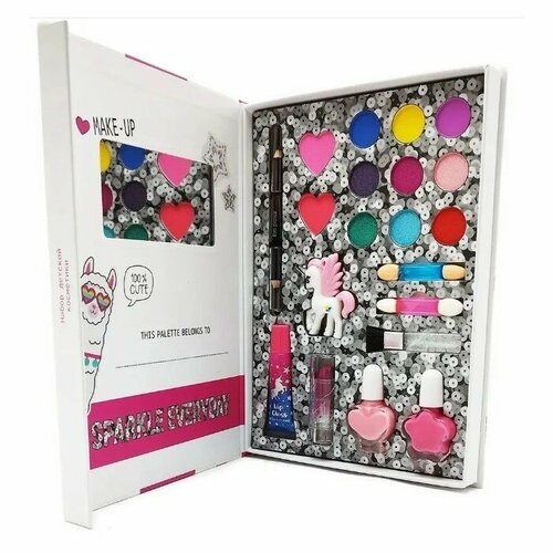 Набор детской косметики Makeup Book (помада, блеск, тени, лак, румяна, карандаш)