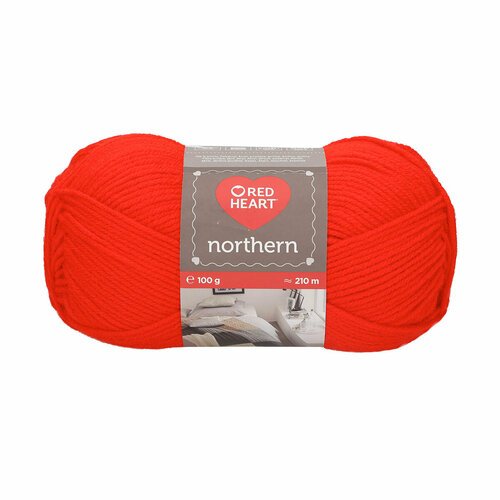 Пряжа для вязания Red Heart 'Northern' 100гр 210м (100% акрил) (08211 красный), 5 мотков