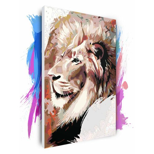Картина по номерам на холсте Гордый лев, 60 х 90 см