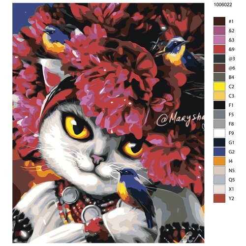 Картина по номерам, 40 x 50, ANNA-1006022, кот, животное, 'Живопись по номерам', набор для раскрашивания, раскраска