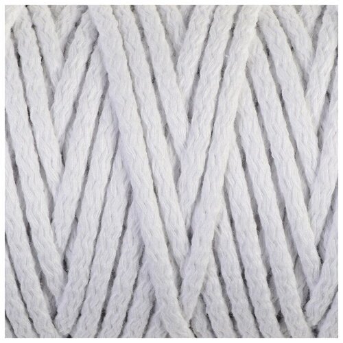 Шнур для вязания 'Пухлый' 100% хлопок ширина 5мм 100м (белый)