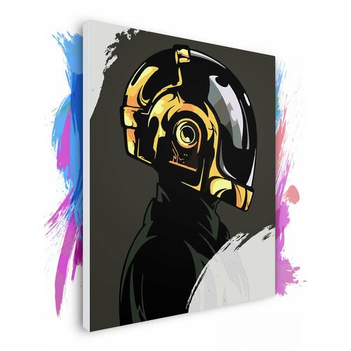 Картина по номерам на холсте В Профиль - Daft Punk, 80 х 90 см