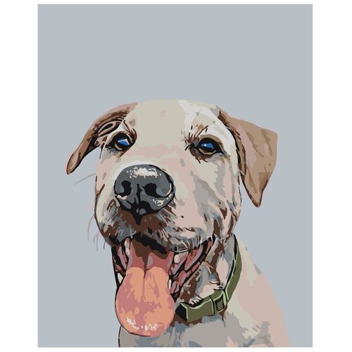 Картина по номерам, 'Живопись по номерам', 72 x 90, A161, животные, бродячий пёс, собака, лай, белый