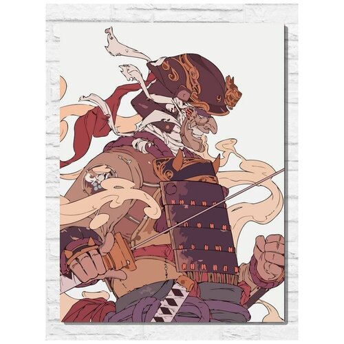 Картина по номерам на холсте самурай в маске - 11403 В 30x40