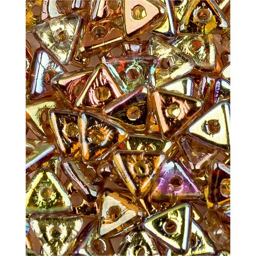 Стеклянные чешские бусины, Tri-bead, 4 мм, цвет Crystal Brown Rainbow, 5 грамм (около 145 шт.)