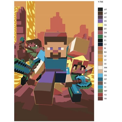 Картина по номерам Y-706 'Minecraft (Майнкрафт)' 80x120