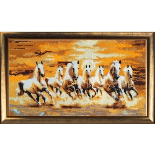 Набор для вышивания BUTTERFLY арт. 654 Семёрка лошадей 31х56 см