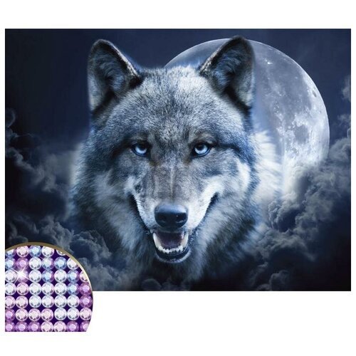 Алмазная вышивка Школа талантов с частичным заполнением, 'Магия волка', 30*40 см, холст, емкость