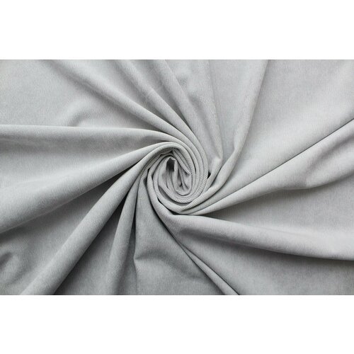 Ткань Микровельвет-стрейч светло-серый, 360 г/пм, ш142см, 0,5 м