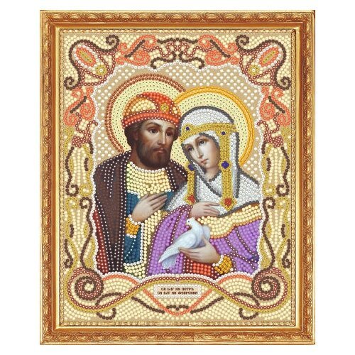 Алмазная мозаика Св. Петр и Феврония 19x24 М-209