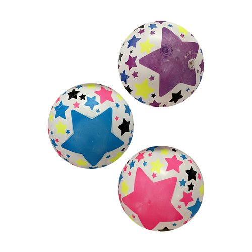 Мяч детский флуоресцентный Moby Kids Звёзды, ПВХ, 22 см, 60 г, в ассорт. бренда Moby Kids