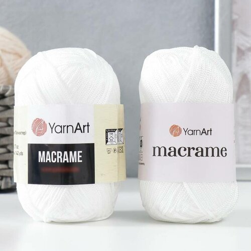 Пряжа-шнур YarnArt 'Macrame', 100% полиэстер, 130 м/90 гр, (154 белый)