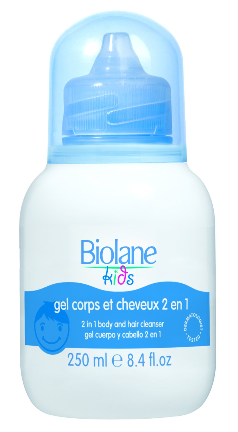 Biolane Гель для купания и шампунь 2 в 1 для детей с 3-х лет Kids Gel Corps Et Cheveux 2 En 1, 250 мл (Biolane, Купание малыша)