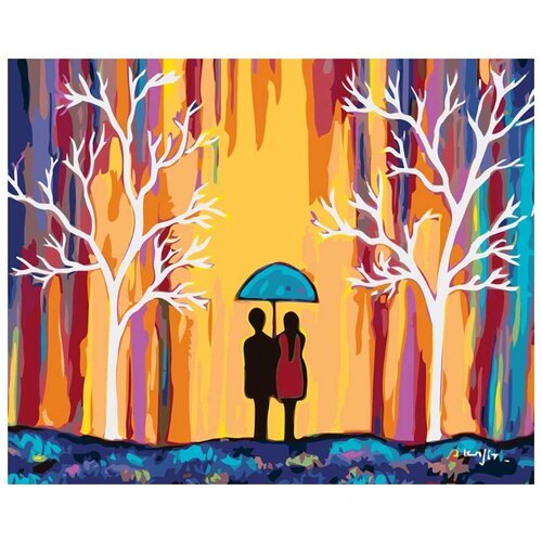 Картина по номерам 'Вдвоем под зонтом', 40x50 см