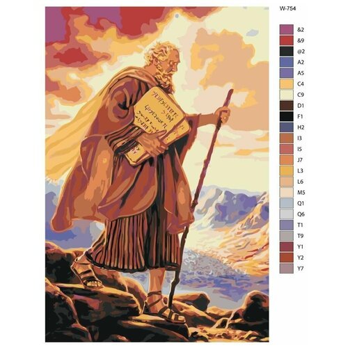 Картина по номерам W-754 'Моисей' 40х60