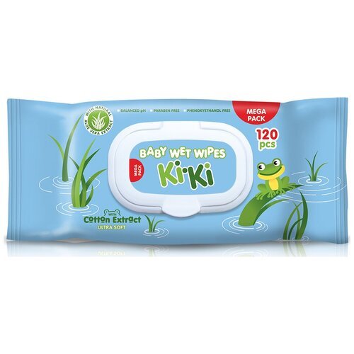 Влажные салфетки Kiki Cotton Extract Ultra Soft, 120 шт.