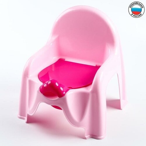 Горшок-стульчик с крышкой, цвет розовый микс