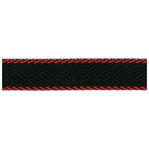 Тесьма ременная (стропа) PEGA черная с красными краями, 20 мм