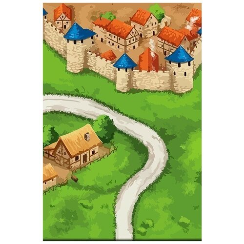 Картина по номерам на холсте настольная игра Carcassonne Каркассон - 6963 В 60x40