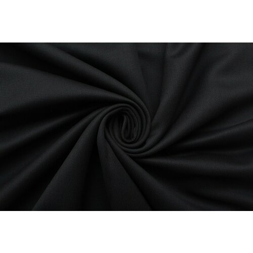 Ткань Шерсть костюмно-пальтовая чёрная на байке, 550 г/пм, ш150см, 0,5 м