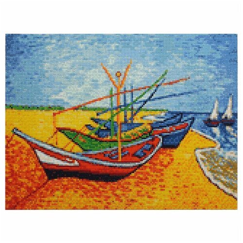 Cr 340008 Алмазная мозаика 'Лодки в Сен-Мари' В. Ван Гог, 30*40см, Cristyle