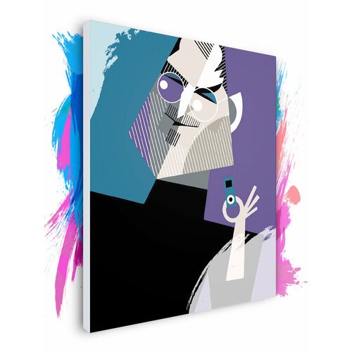 Картина по номерам на холсте Стив Джобс -Геометрический шарж, 60 х 90 см