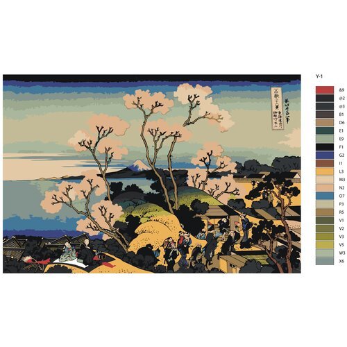 Картина по номерам Y-1 'Репродукция Кацусики Хокусая- 1832' 40x60
