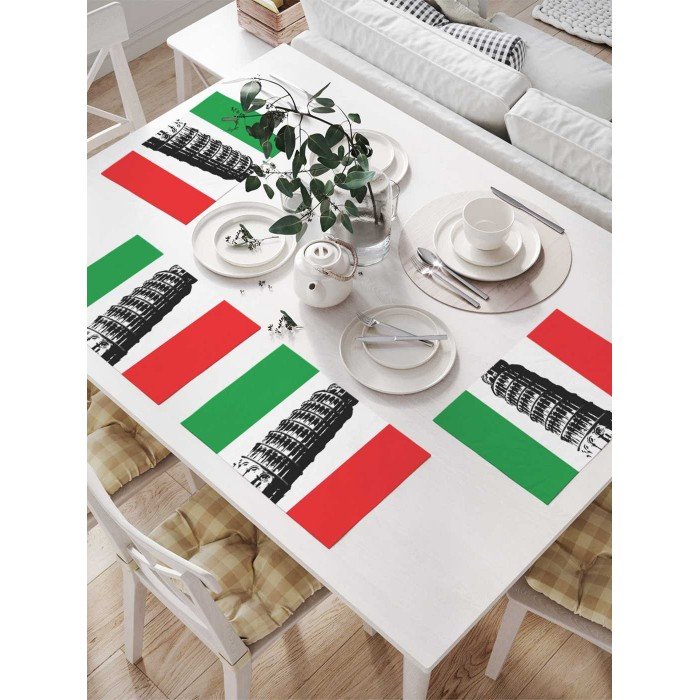 Хозяйственные товары JoyArty Комплект салфеток для сервировки стола Итальянская Пиза 46х32 см 4 шт.