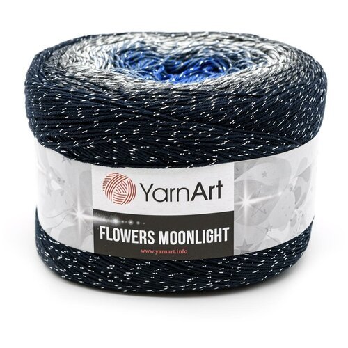 Пряжа для вязания YarnArt 'Flowers Moonlight' 260гр 1000м (53% хлопок, 43% полиакрил, 4% металлик) (3275 секционный), 2 мотка
