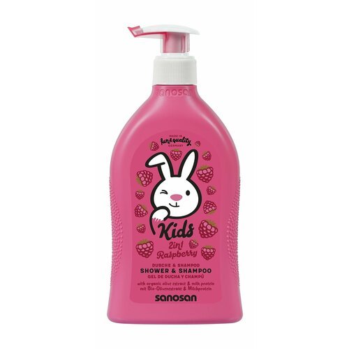 Детский шампунь-гель 2-в-1 с ароматом малины / Sanosan Kids Shower & Shampoo Raspberry
