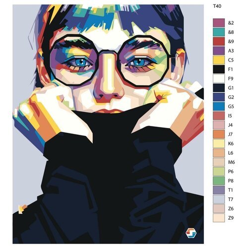 Картина по номерам Т 40 'Пиксельный арт девушки', 60x80 см