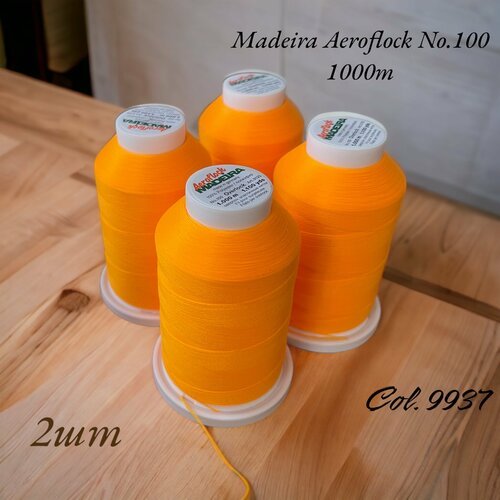 Швейные нитки текстурированные Madeira Aeroflock № 100, 1000м. 2 катушки. Цвет 9937