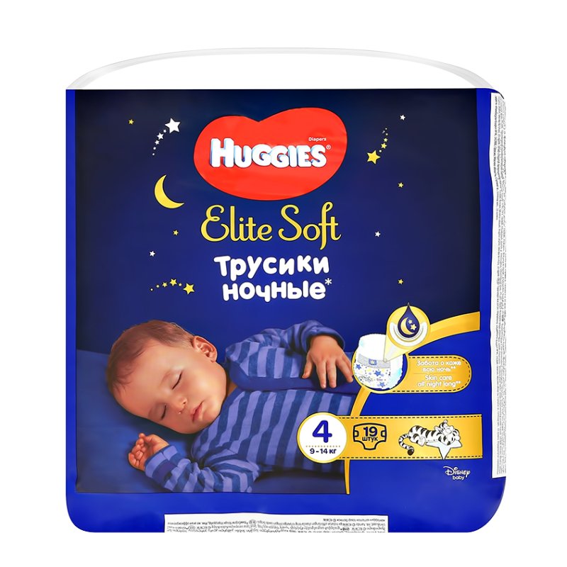 HUGGIES Подгузники-трусики HUGGIES ELITE SOFT 9-14 кг 19 шт