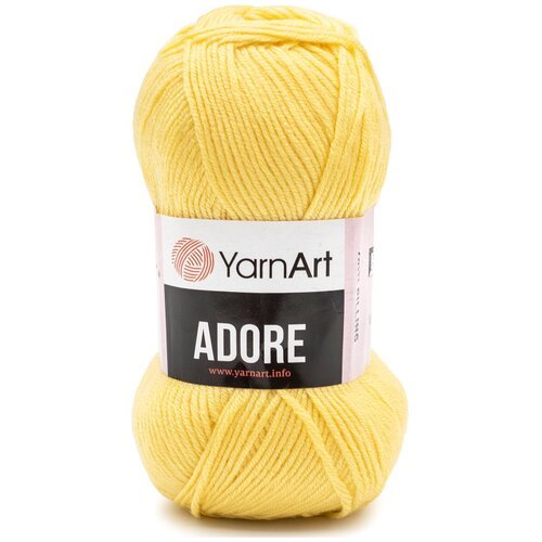 Пряжа для вязания YarnArt 'Adore' 100гр 280м (100% акрил с эффектом анти-пиллинга) (332 лимонный), 5 мотков
