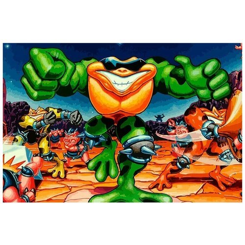 Картина по номерам на холсте игра battetoads & double dragon боевые жабы - 6541 Г 60x40