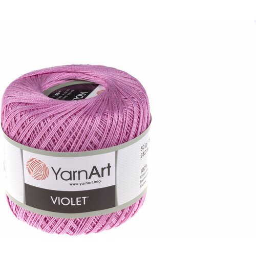 Пряжа YarnArt Violet светлая сирень (319), 100%мерсеризованный хлопок, 282м, 50г, 5шт