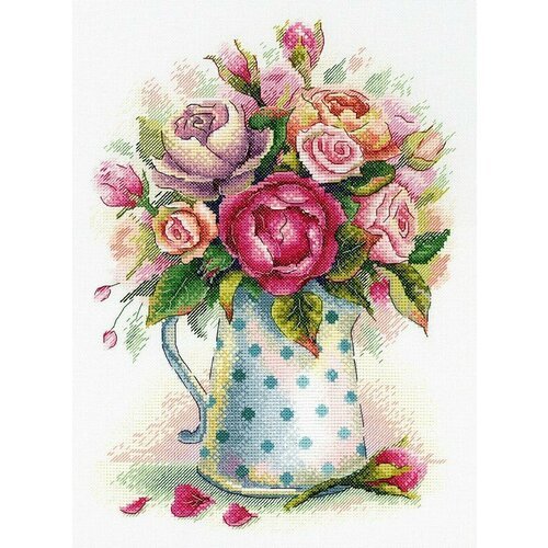 Букетик милых роз #А-052 Aquarelle Набор для вышивания 21 x 29 см Счетный крест