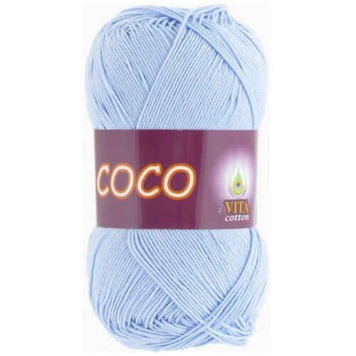 Пряжа хлопковая Vita Cotton Coco (Вита Коко) - 10 мотков, 4323 светло-голубой, 100% мерсеризованный хлопок 240м/50г