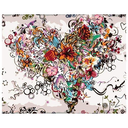 Картина по номерам 'Цветочное сердце', 40x50 см