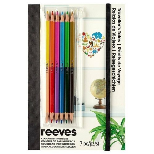 Альбом для раскрашивания 'путешественник' (20 листов, 6 двухсторонних карандашей 12 цветов), Reeves