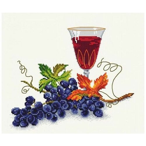 Набор для вышивания Сделано с любовью 'Бастардо' 20x30 см, Вино Виноград Напитки Натюрморты